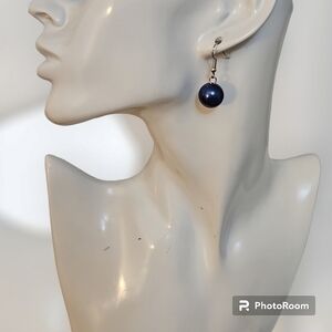 3/$30 Blue Acrylic Pearl Beaded Colonial Style Drop Dangle Hook Earrings